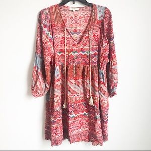 Umgee Boho Mixed Pattern Top